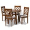 Baxton Studio Adara Grey Upholstered and Walnut Wood 5-Piece Dining Set 173-9874-10895 - alternate 5